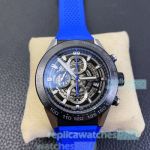 Swiss Replica TAG Heuer Carrera Calibre HEUER 01 Watch Blue Rubber Strap